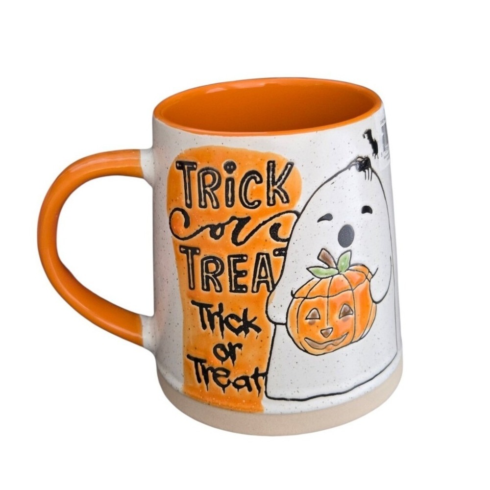 Halloween Ghost Holding Pumpkin Ceramic‎ Mug Trick Or Treat